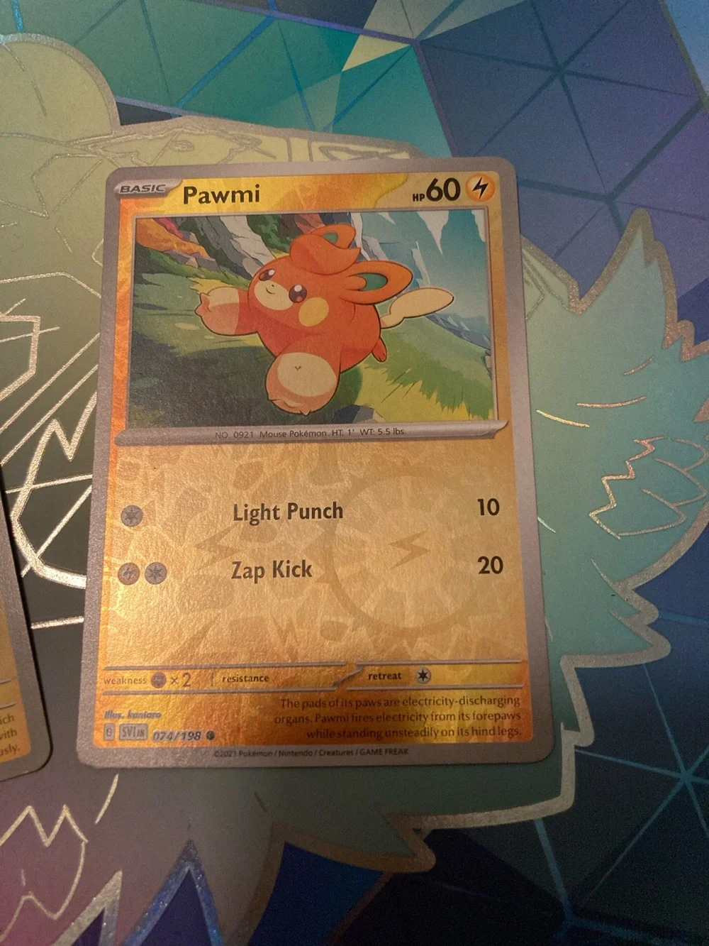 Pokemon Pawmo & Pawmi Yellow Electric Trading Cards Set
